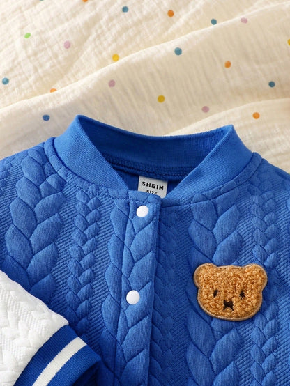 Souflis Souflis Newborn Unisex Infant 0-3Y Light Blue Snap Front Long Sleeve Jumpsuit Cute Blue White Stripe