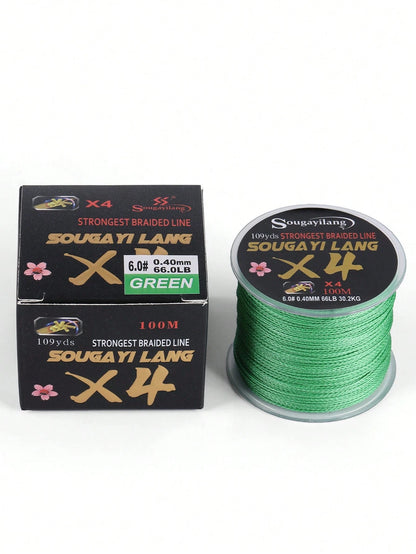 SOUGAYILANG 4 Strands Braided PE Fishing Line 109yds 18-66LB Abrasion Resistant Fishing Wire String Fishing Line For Saltwater & Freshwater