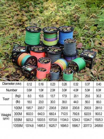 SOUGAYILANG 4 Strands Braided PE Fishing Line 109yds 18-66LB Abrasion Resistant Fishing Wire String Fishing Line For Saltwater & Freshwater