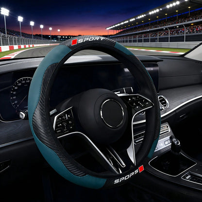 Sports Car Steering Wheel Cover, No Inner Ring, Compatible With 14.5-15 Inch Steering Wheel, Car Accessories For Both Men And Women, Suitable For All Seasons
