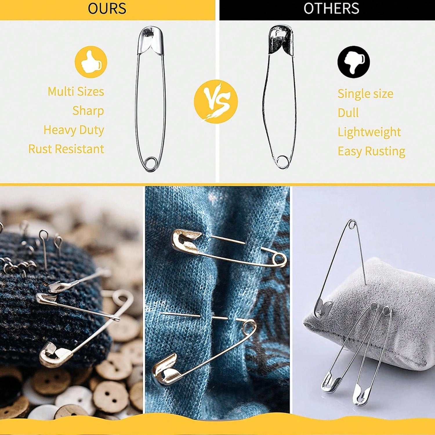 Stainless Steel Safety Pin Brooch DIY Jewelry Pin Suitable For Jewelry Making Supplies Accessories