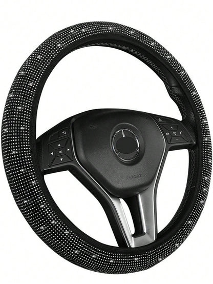 Steering Wheel Cover For Women Men Bling Bling Crystal Diamond Sparkling Car SUV Wheel Protector Universal Fit 15 Inch,Car Bling Steering Wheel Cover For Women Girls,Universal Colorful Crystal Rhinest
