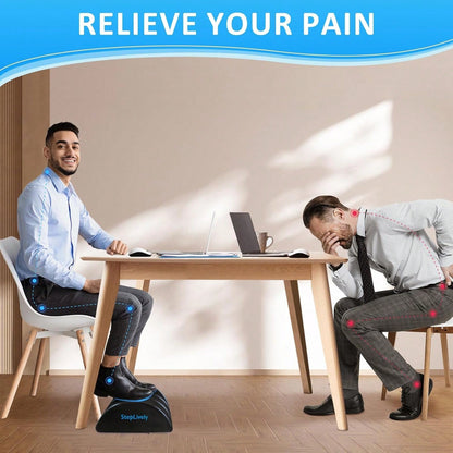 StepLively Foot Rest For Under Desk At Work, Comfortable Foot Stool With 2 Adjustable Heights, Footrest With Washable Cover, For Back &Amp; Hip Pain Relief, Suitable For Office, Home And Car (Black)