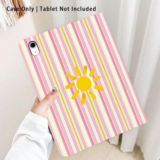 Striped, Sun And Other Pattern Painted Effect Tablet Protective Case, Built-In Pen Slot, With Stand, Suitable For Honor 8/9/10/X8/X8A/X9/X8Pro/X9Pro And Other Models/ MatePad Se 11 Inch/MatePad 11 Inc