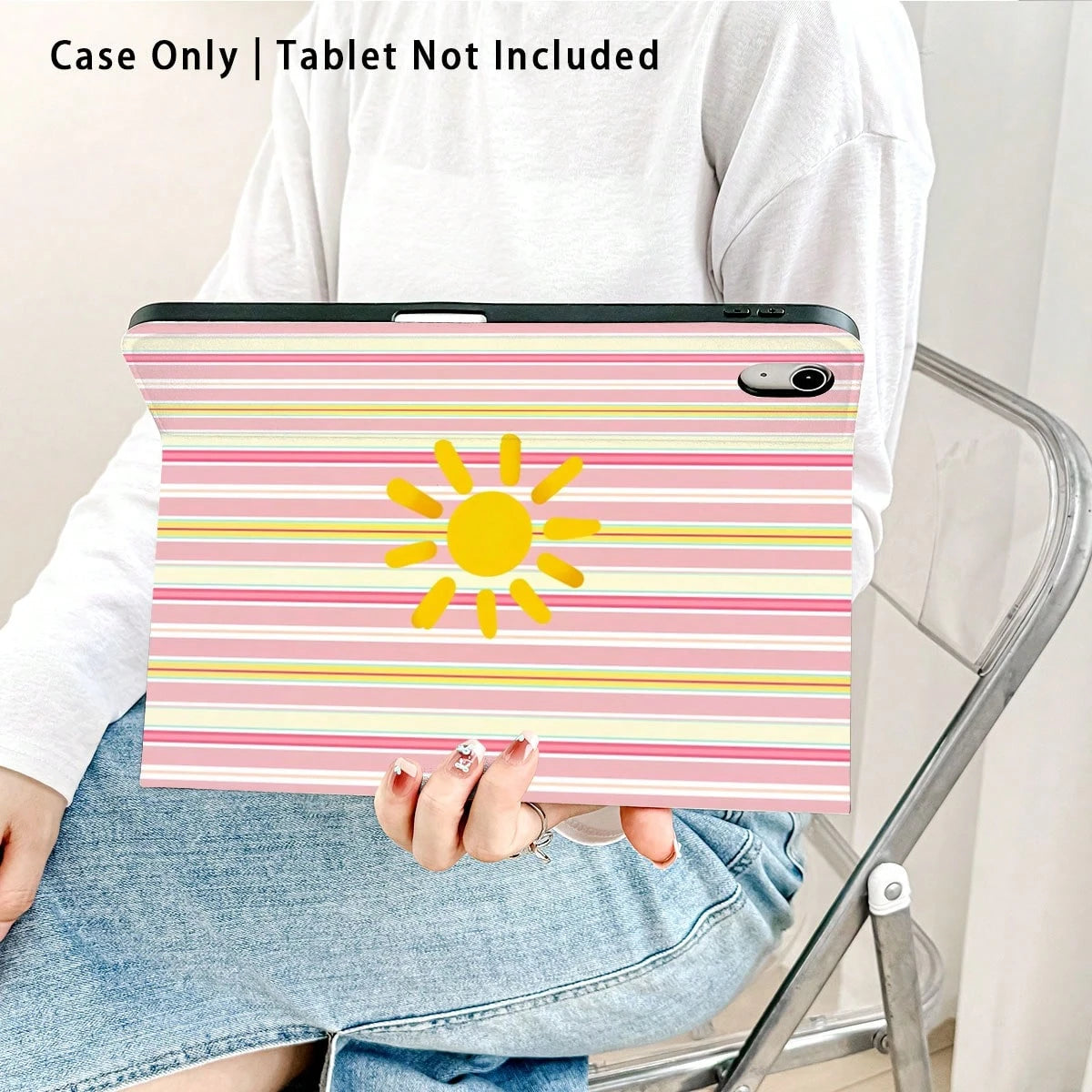 Striped, Sun And Other Pattern Painted Effect Tablet Protective Case, Built-In Pen Slot, With Stand, Suitable For Honor 8/9/10/X8/X8A/X9/X8Pro/X9Pro And Other Models/ MatePad Se 11 Inch/MatePad 11 Inc