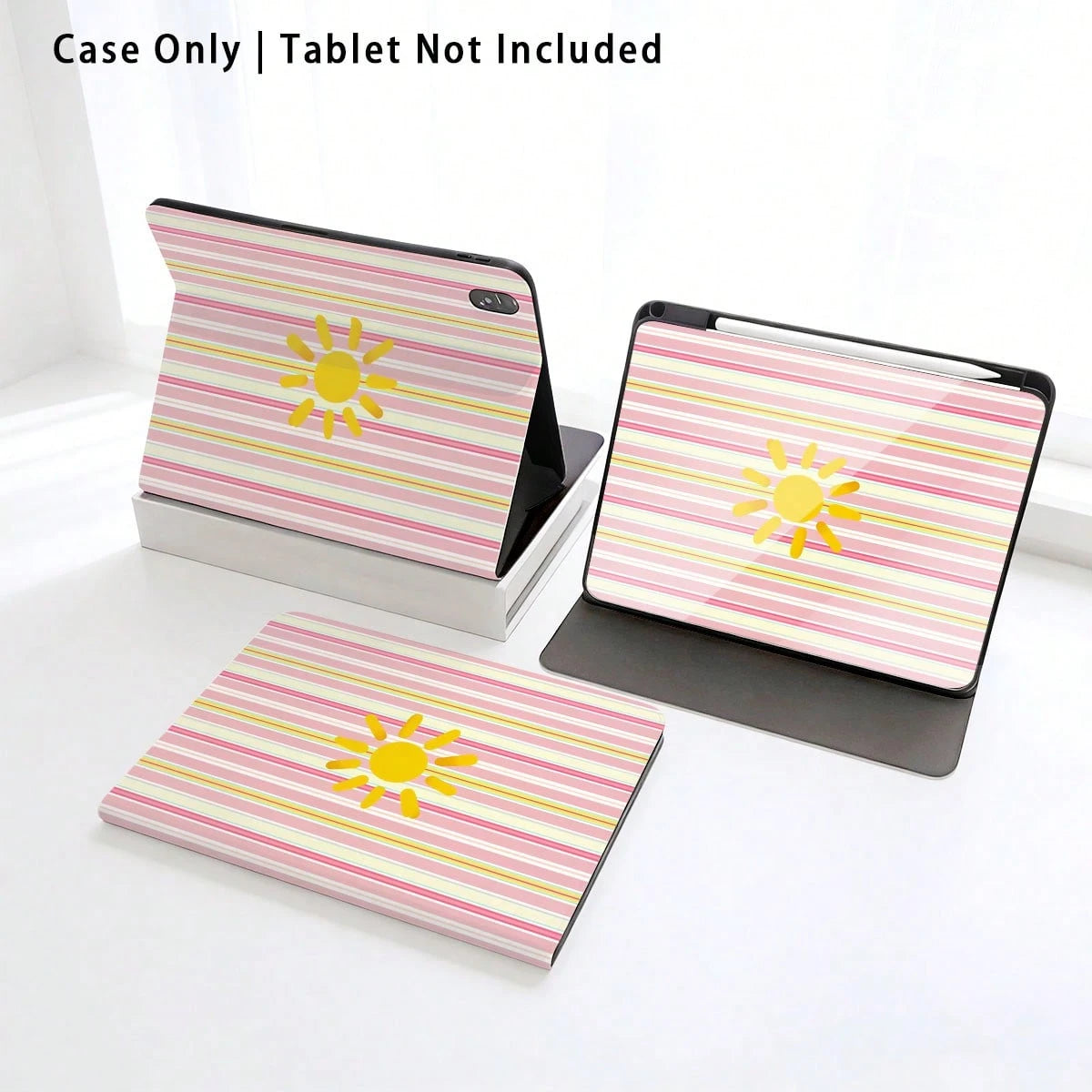 Striped, Sun And Other Pattern Painted Effect Tablet Protective Case, Built-In Pen Slot, With Stand, Suitable For Honor 8/9/10/X8/X8A/X9/X8Pro/X9Pro And Other Models/ MatePad Se 11 Inch/MatePad 11 Inc