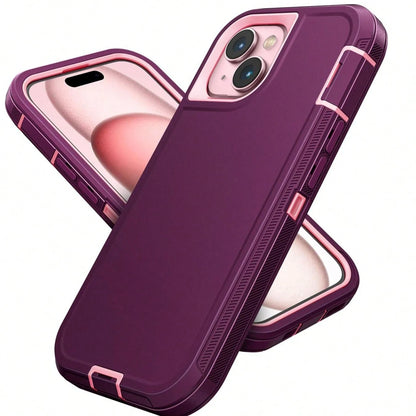 Strong & Durable 3-In-1 Protective Case Compatible With IPhone, Galaxy, HONOR And Other Phones