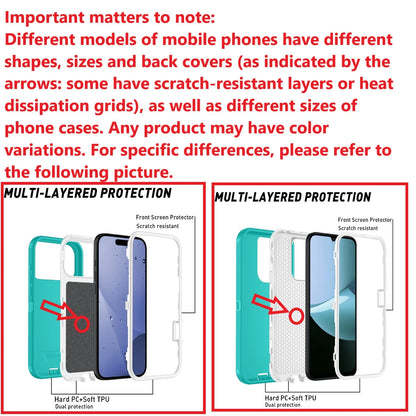 Strong & Durable 3-In-1 Protective Case Compatible With IPhone, Galaxy, HONOR And Other Phones