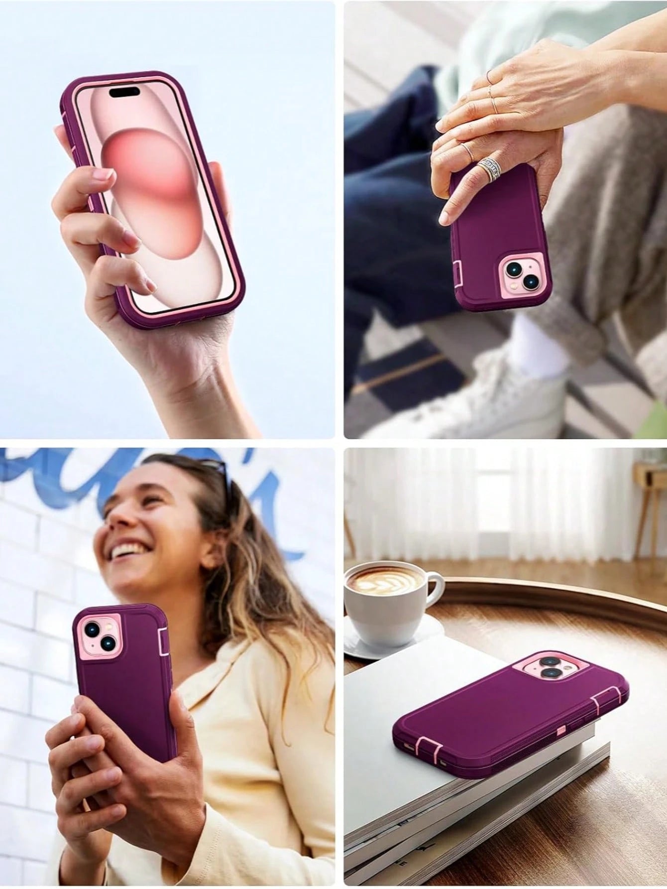 Strong & Durable 3-In-1 Protective Case Compatible With IPhone, Galaxy, HONOR And Other Phones
