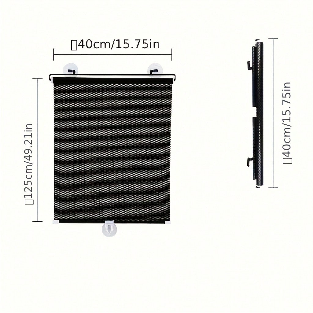 Suction Cup Blackout Curtains,Retractable Sunshade,Portable Blinds,Free-Perforated Sun Protection Roller Shade,Temporary Sunshade Windows Blinds,Black