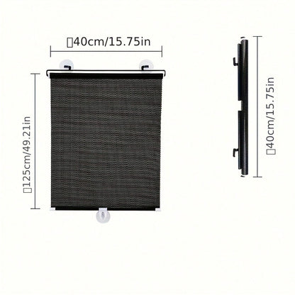 Suction Cup Blackout Curtains,Retractable Sunshade,Portable Blinds,Free-Perforated Sun Protection Roller Shade,Temporary Sunshade Windows Blinds,Black