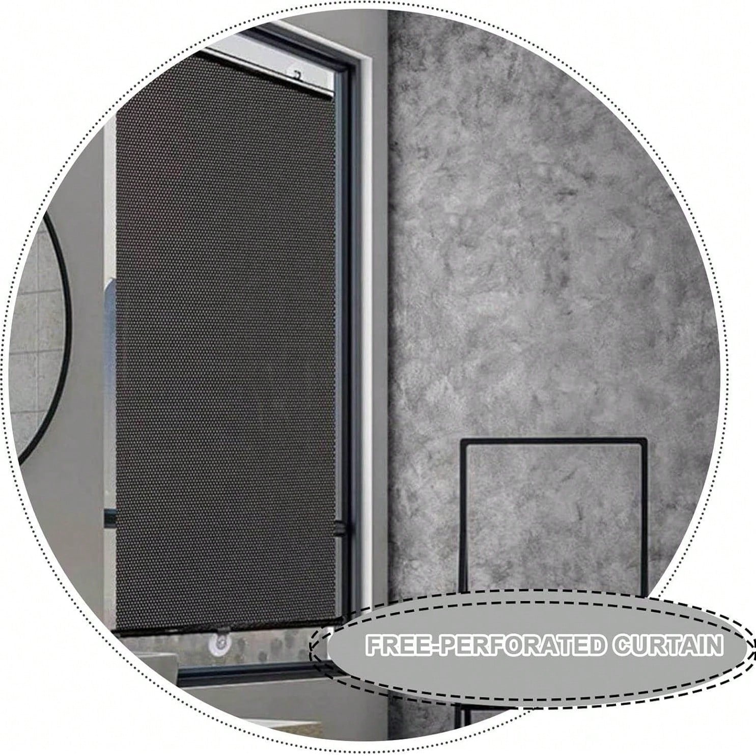 Suction Cup Blackout Curtains,Retractable Sunshade,Portable Blinds,Free-Perforated Sun Protection Roller Shade,Temporary Sunshade Windows Blinds,Black