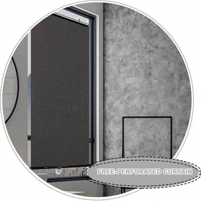 Suction Cup Blackout Curtains,Retractable Sunshade,Portable Blinds,Free-Perforated Sun Protection Roller Shade,Temporary Sunshade Windows Blinds,Black