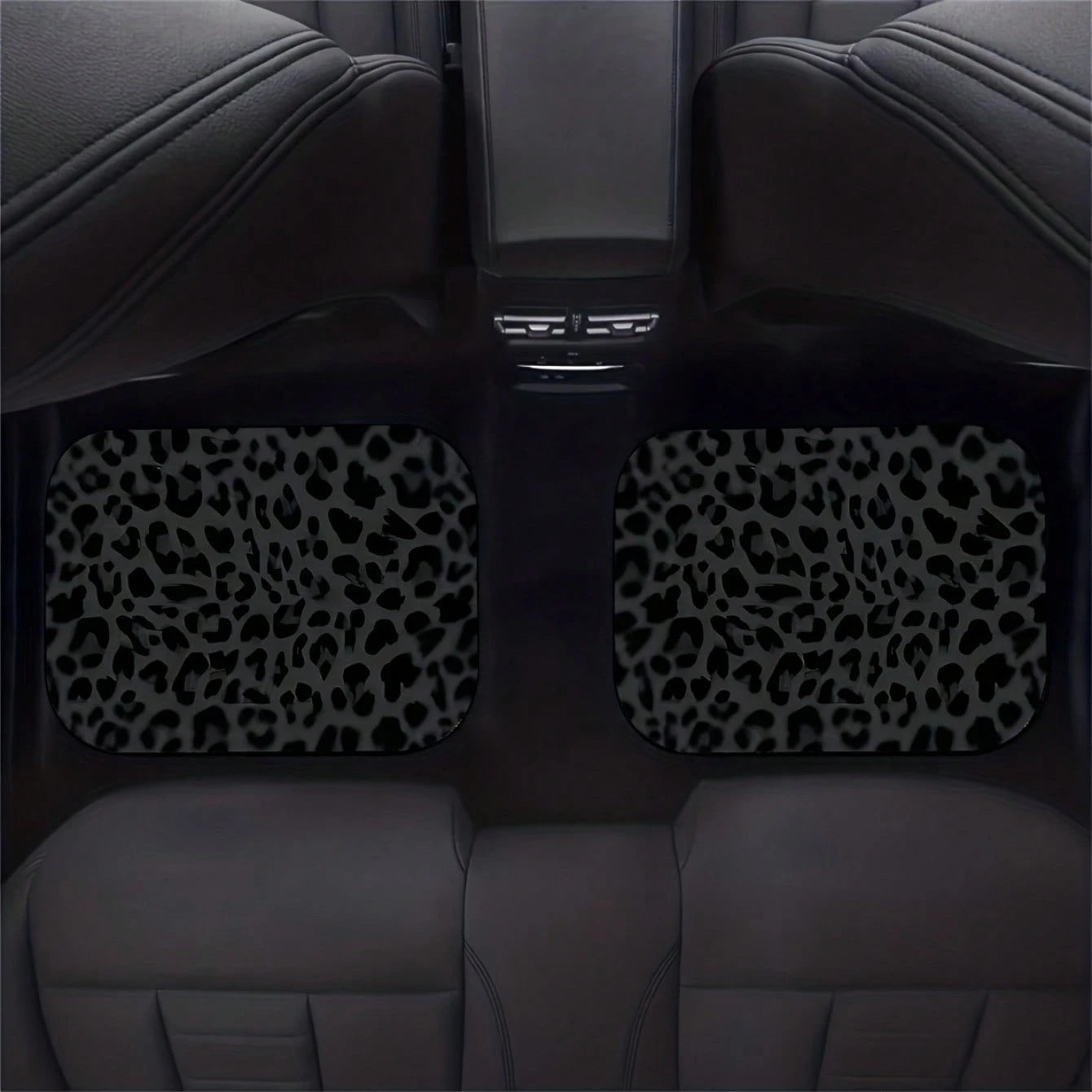 Suitable For All Car Models, 4pcs Set Black Leopard Print Car Carpet, For All-Season Vehicle Carpet With Non-Slip Base, Easy-To-Clean Car Interior Additions, Car Acessesories, Car Acessesories Women
