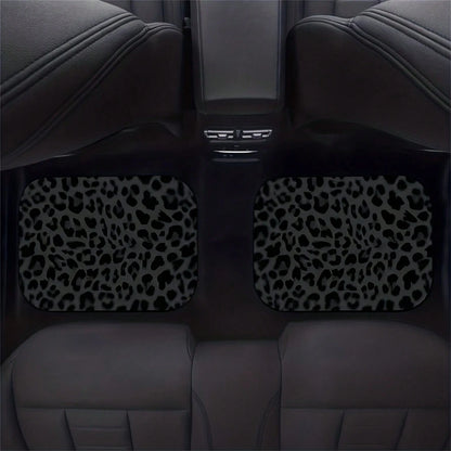 Suitable For All Car Models, 4pcs Set Black Leopard Print Car Carpet, For All-Season Vehicle Carpet With Non-Slip Base, Easy-To-Clean Car Interior Additions, Car Acessesories, Car Acessesories Women