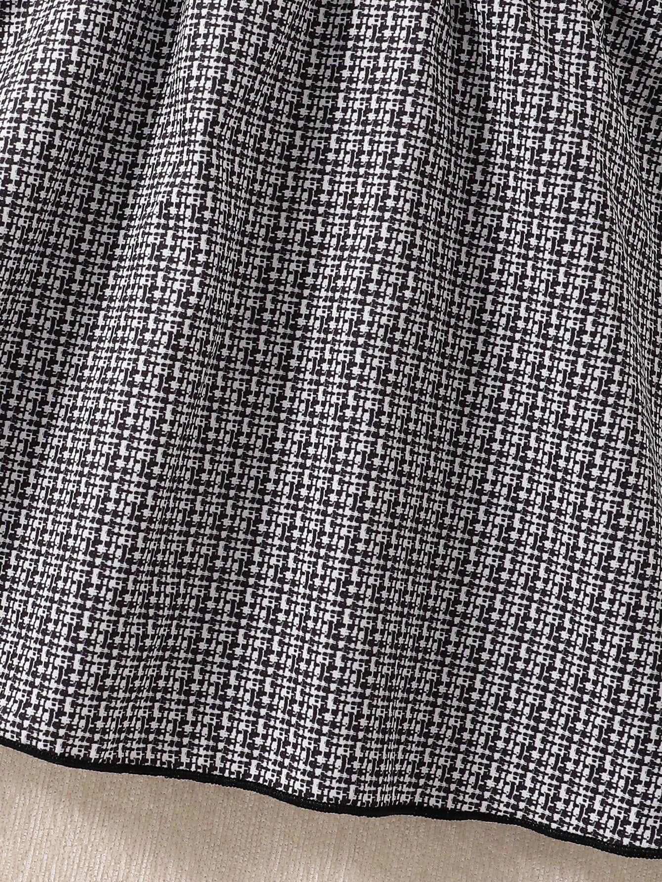 Summer Baby Girl Elegant Dress, White Shirt Collar Puff Sleeve, Black & White Plaid Main Color, Black Bow Decor, Fashionable & Chic Outfit For Baby Girl Party & Outing