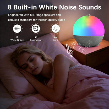 Sunrise Alarm Clock Wake Up Light, White Noise Machine Sleep Aid With 8 Soothing Sounds, Bluetooth Speaker & 10 Color Atmosphere Lights, Dual Alarms, Dimmable Natural Light For Bedroom