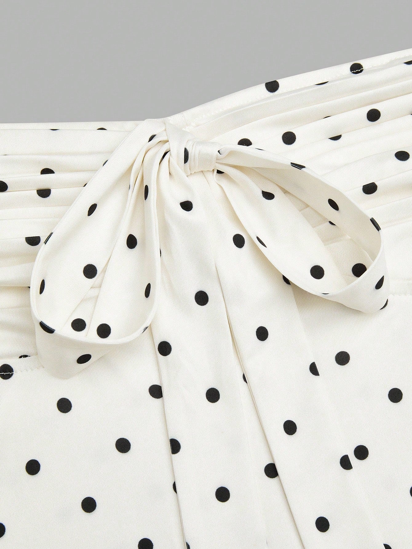 Sweetra Plus Size Retro Romantic Polka Dot Bowknot Bandeau Top
