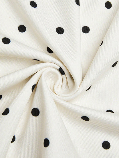 Sweetra Plus Size Retro Romantic Polka Dot Bowknot Bandeau Top