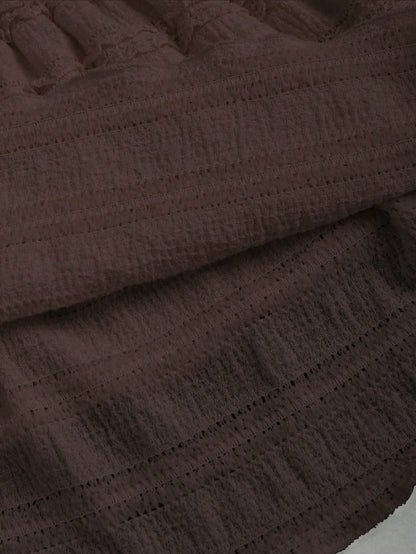 Sweetra Solid Color Ruffle Trim Double Layered Hem Skirt, Casual & Resort Y2K Mini Short Skirt