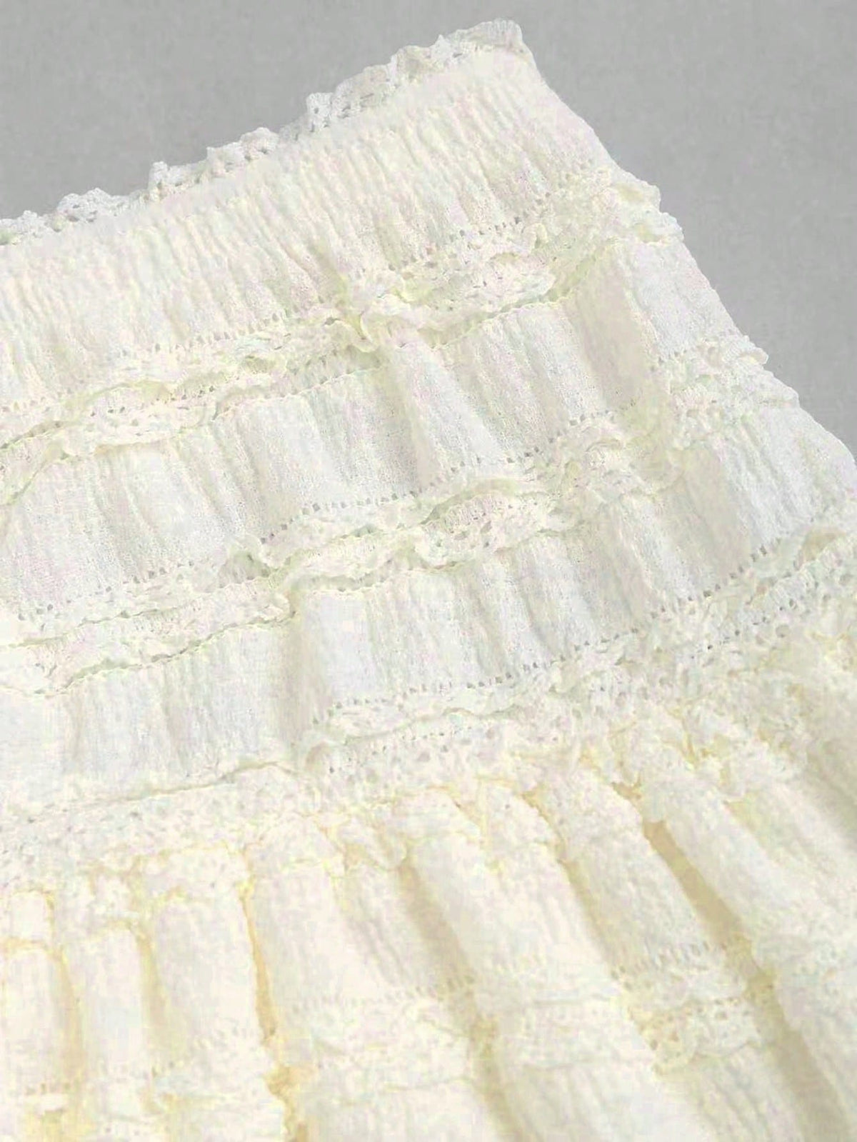 Sweetra Solid Color Ruffle Trim Double Layered Hem Skirt, Casual & Resort Y2K Mini Short Skirt