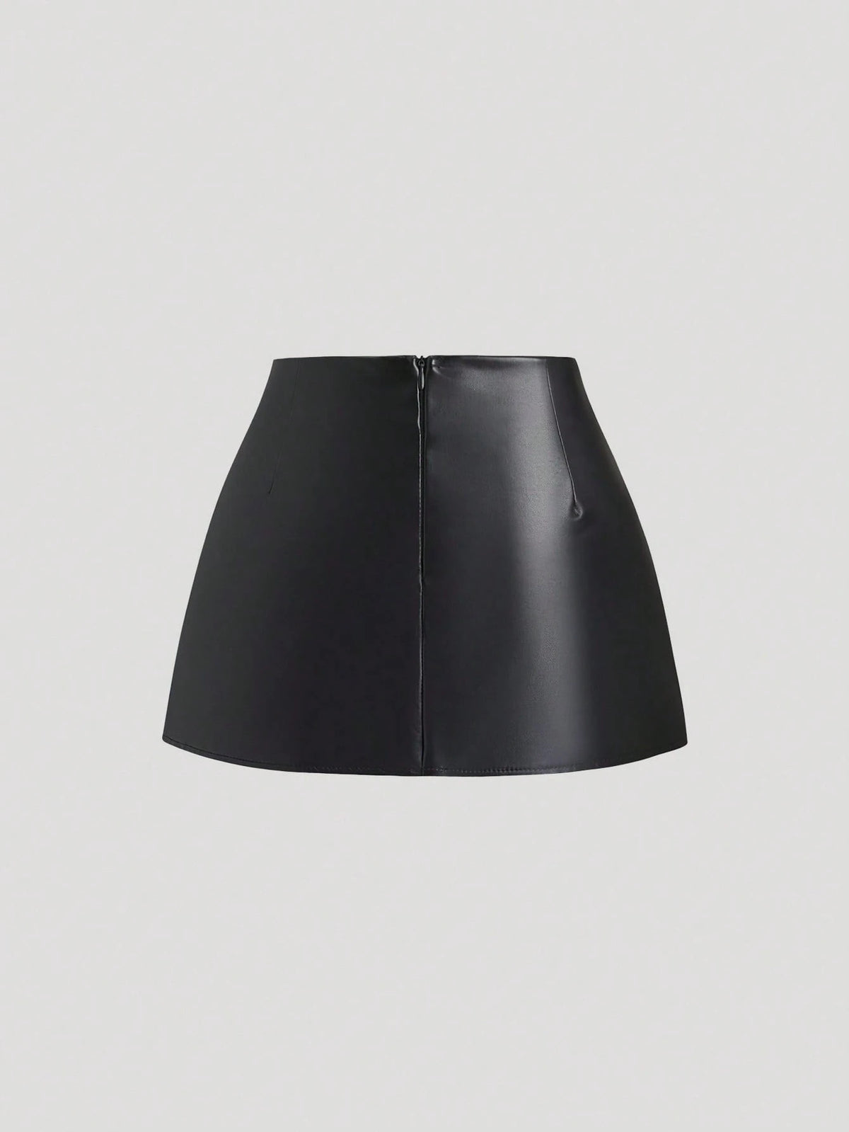Sweetra Spring/Summer Sexy Low Waist Elegant PU Leather Split Mini Short Skirt For Women