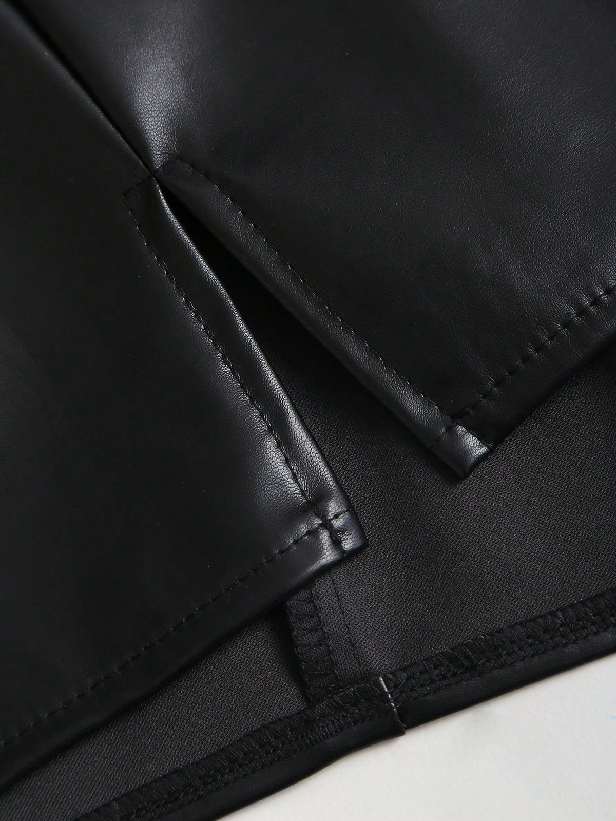 Sweetra Spring/Summer Sexy Low Waist Elegant PU Leather Split Mini Short Skirt For Women