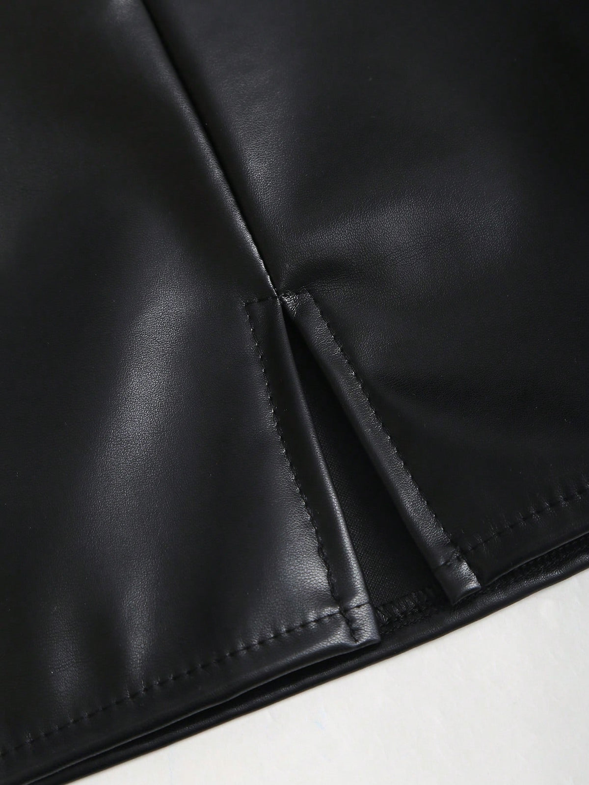 Sweetra Spring/Summer Sexy Low Waist Elegant PU Leather Split Mini Short Skirt For Women