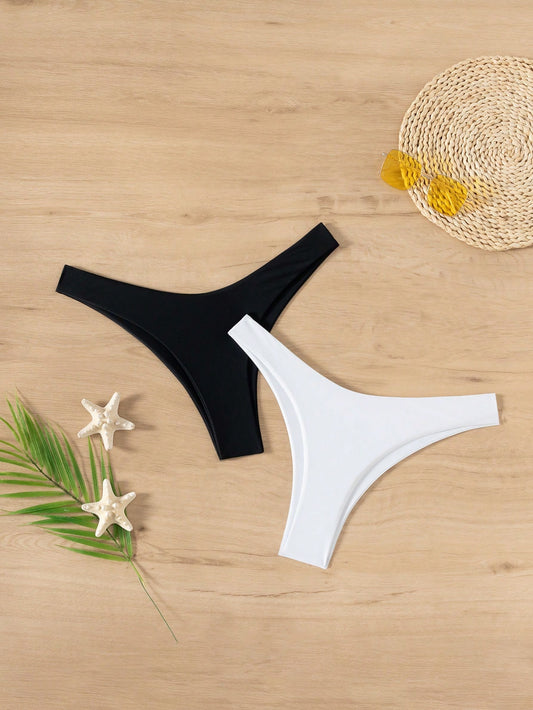 Swim Basics High Cut Swimming Panty 2 Packs,Summer Beach