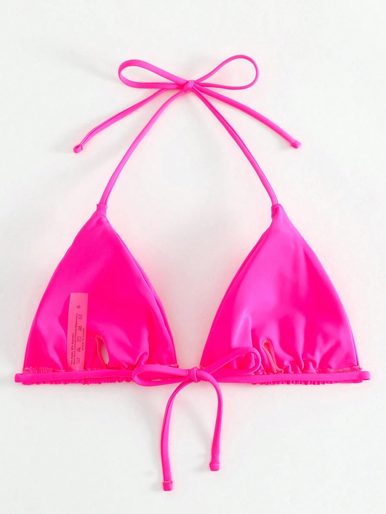 Swim Basics Summer Beach Halter Triangle Bikini Top