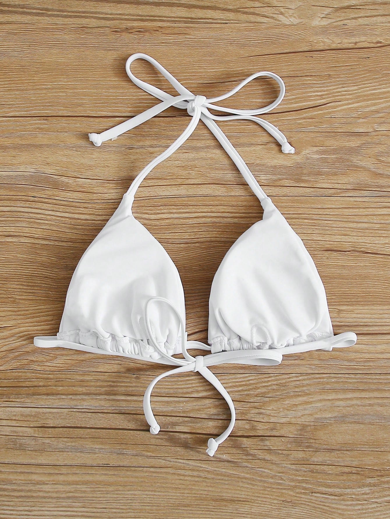 Swim Basics Summer Beach Halter Triangle Bikini Top