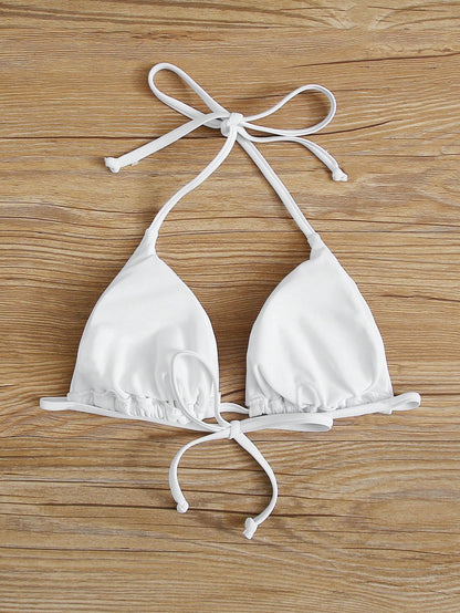 Swim Basics Summer Beach Halter Triangle Bikini Top