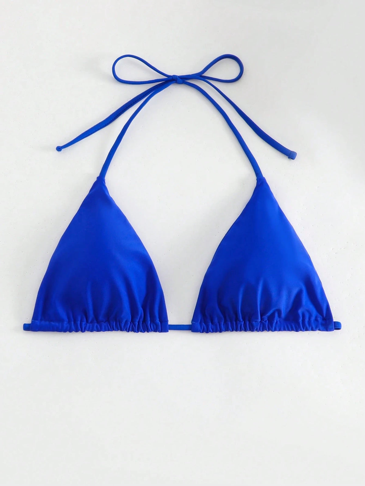 Swim Basics Summer Beach Solid Triangle Halter Bikini Top