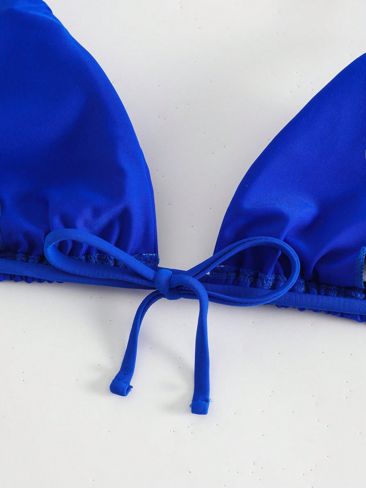 Swim Basics Summer Beach Solid Triangle Halter Bikini Top