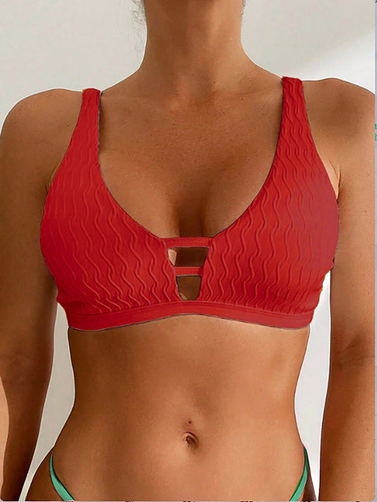 Swim Basics Women's Deep V Neck Solid Color Beach Resort Tank Top For Summer Beach Vacation