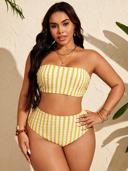 Swim Curve Plus Size Women Minimalist Summer Bikini Set