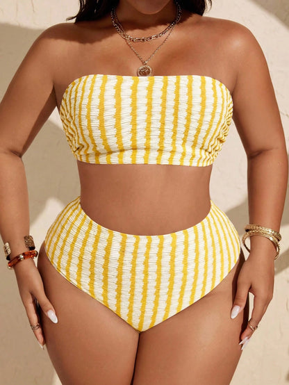 Swim Curve Plus Size Women Minimalist Summer Bikini Set
