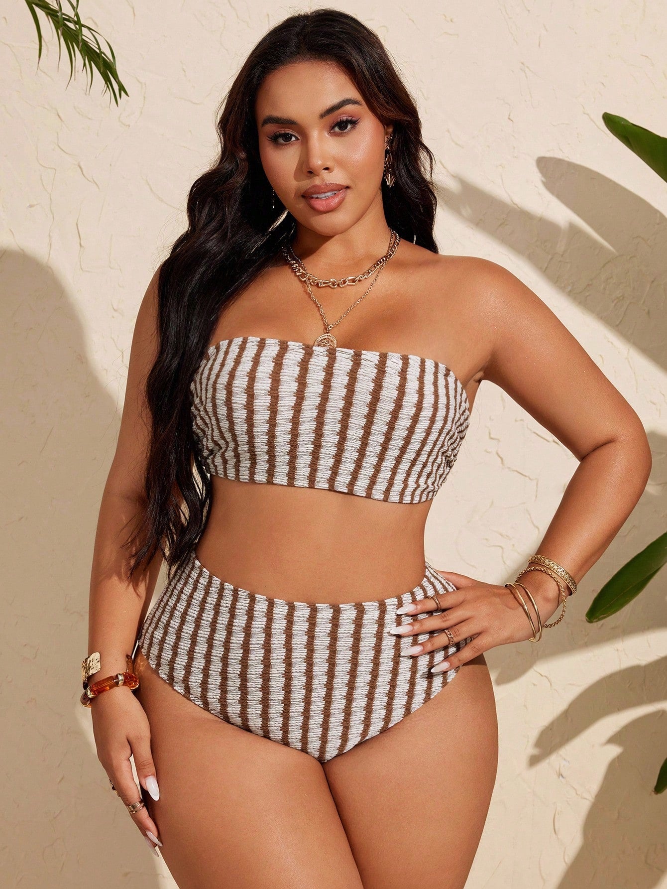 Swim Curve Plus Size Women Minimalist Summer Bikini Set