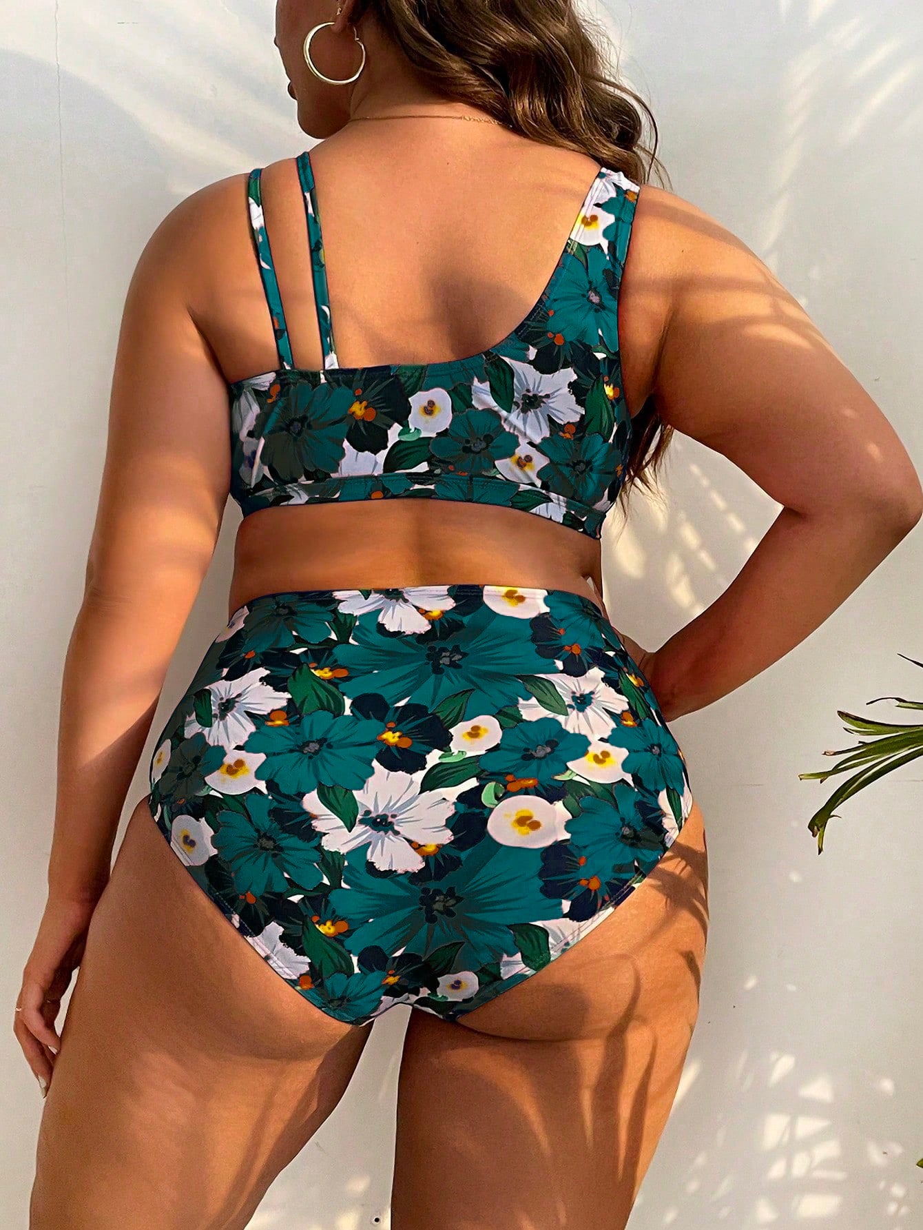 Swim Lushoire Summer Beach Plus Size Floral Print Bikini Set