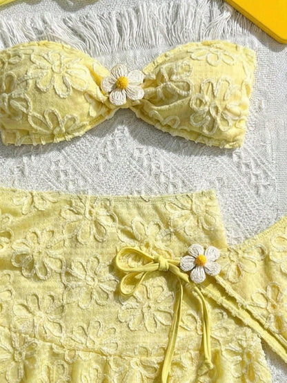 Swim Mod 2026 New Plus Size Mod Cute 3 PiecesBikini Set, Summer Beach Plus Size Swimwear For Women, European And American Cross-Border