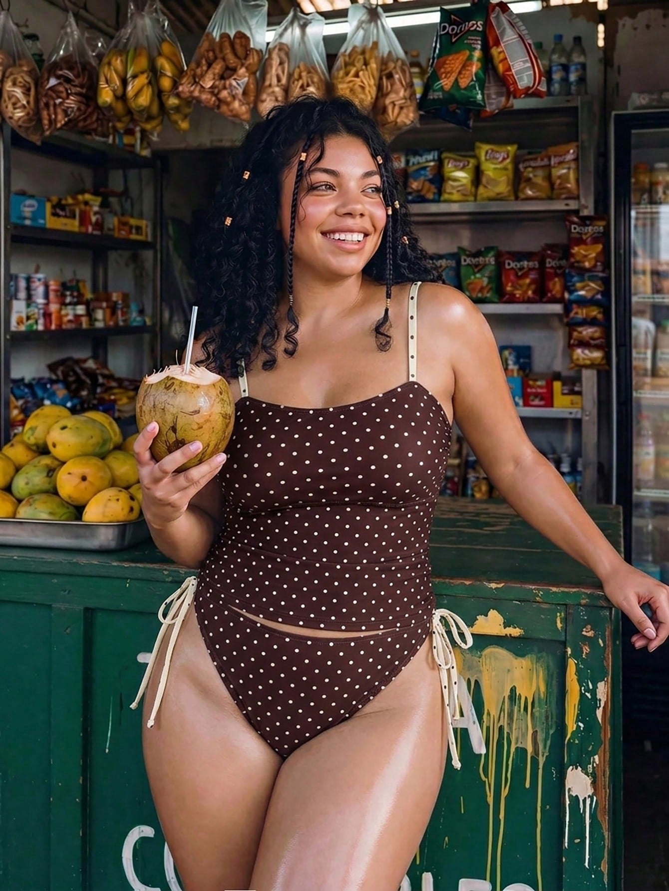 Swim Mod 2026 New Spring/Summer Plus Size Tank Bikini Women's Vacation Beachwear