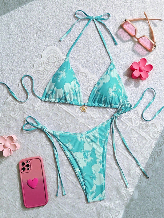 Swim Mod Floral Print Bikini Summer