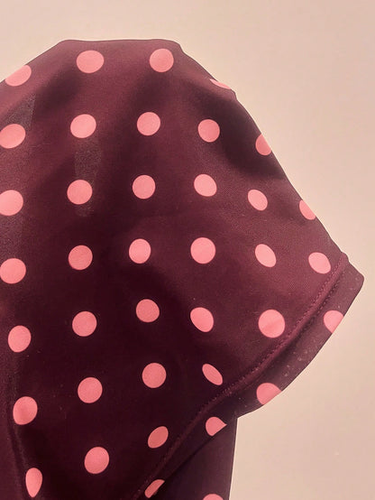 Swim Mod Plus Size Polka Dot Print Halter Tankini Top And Shorts Set