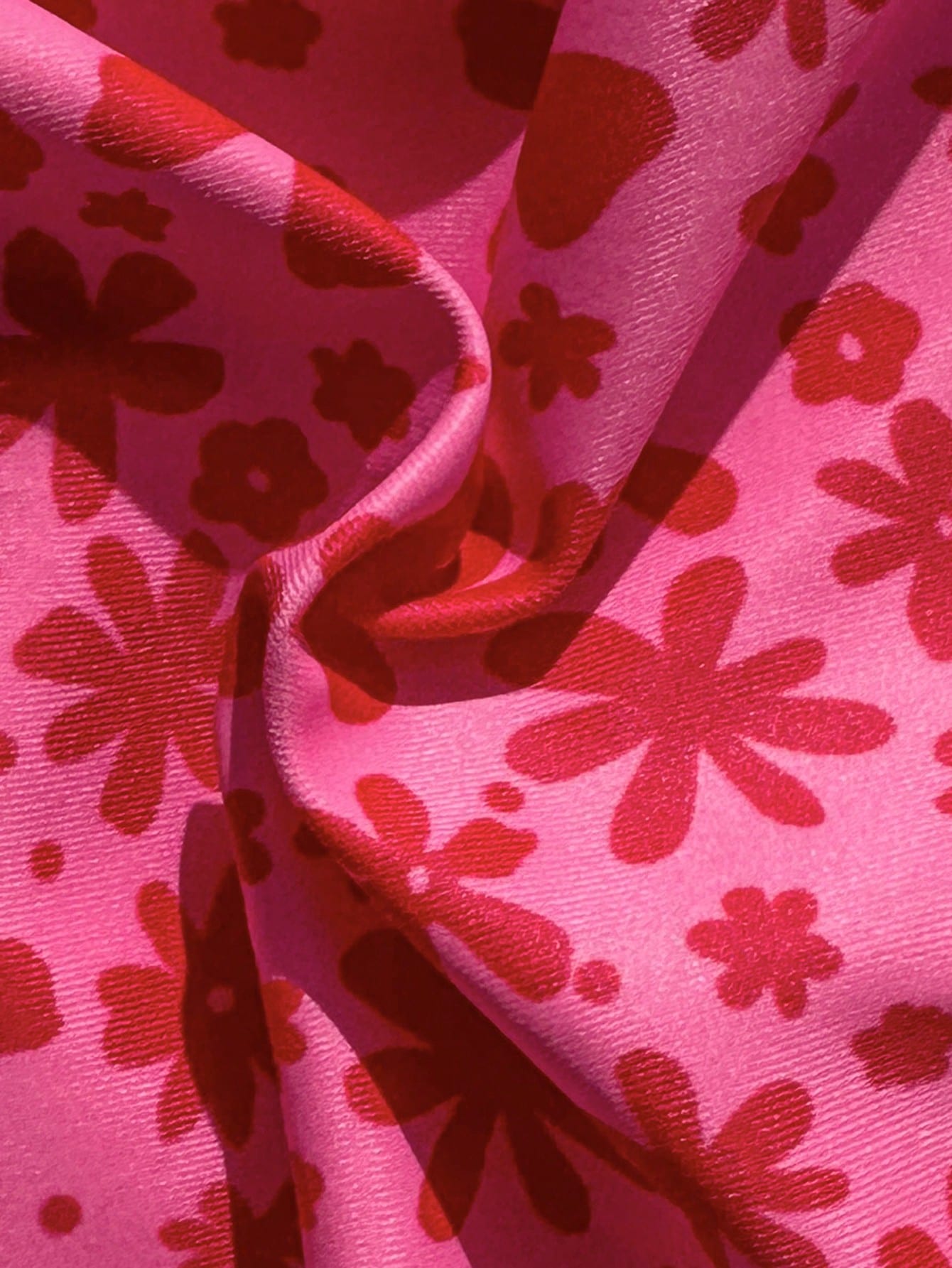Swim Mod Women's Sweet Pink Floral Print Reversible Halter Bikini Set