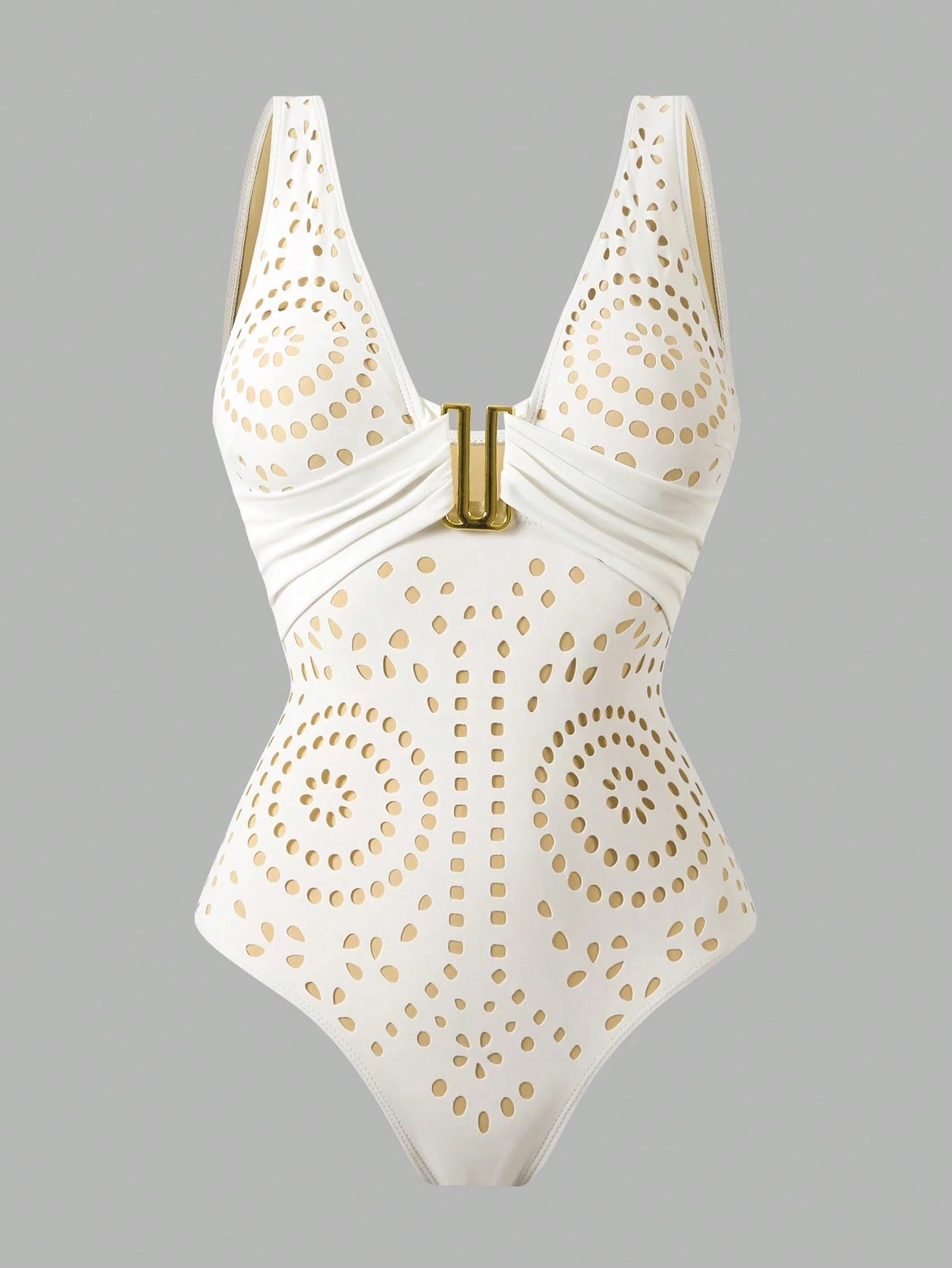 Swim Oasis 2026 New Plus Size Women's Fashion Sexy Hollow Design One-Piece Swimsuit + Wrap Skirt High-End Beach Set