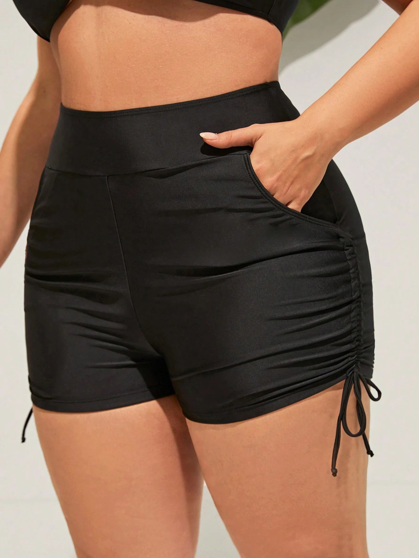 Swim SPRTY Summer Beach Plus Drawstring Side Bikini Bottom