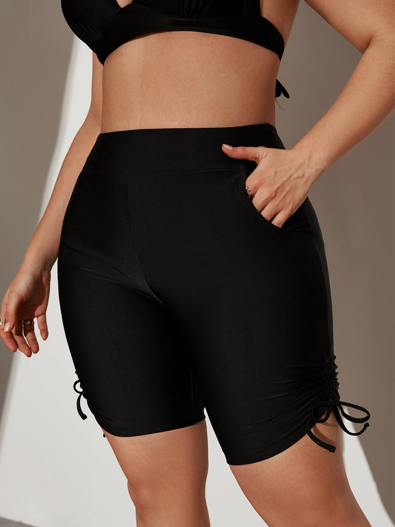 Swim SPRTY Summer Beach Plus Tie Side Bikini Shorts