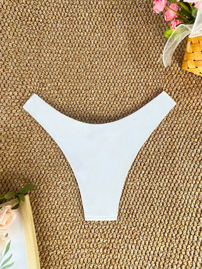 Swim Summer Beach Plain Cheeky Bikini Bottom