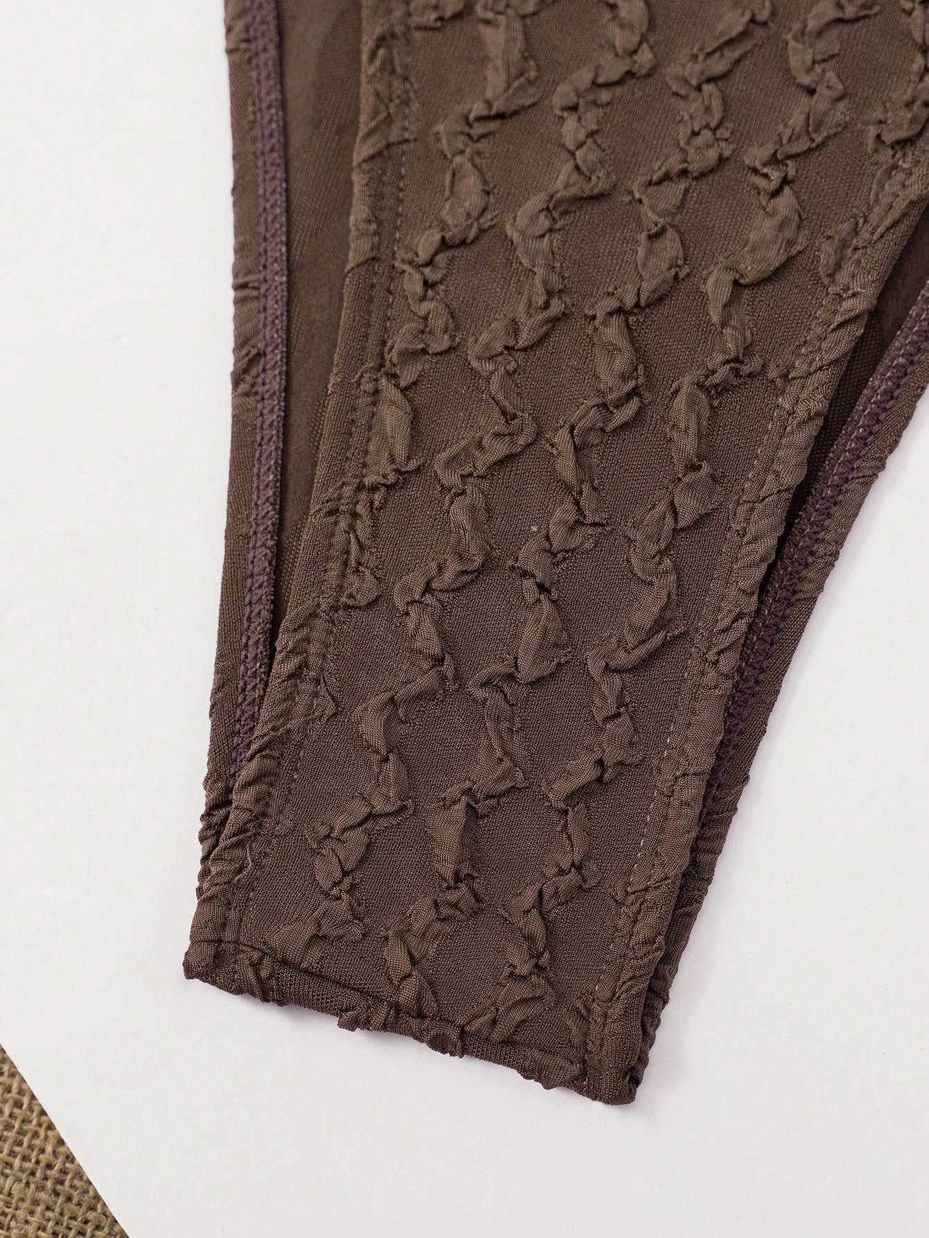 Swim SXY 2026 Hot-Selling European And American Style Brown Jacquard Halter Neck Metal Round Ornament One-Piece Beach Swimsuit