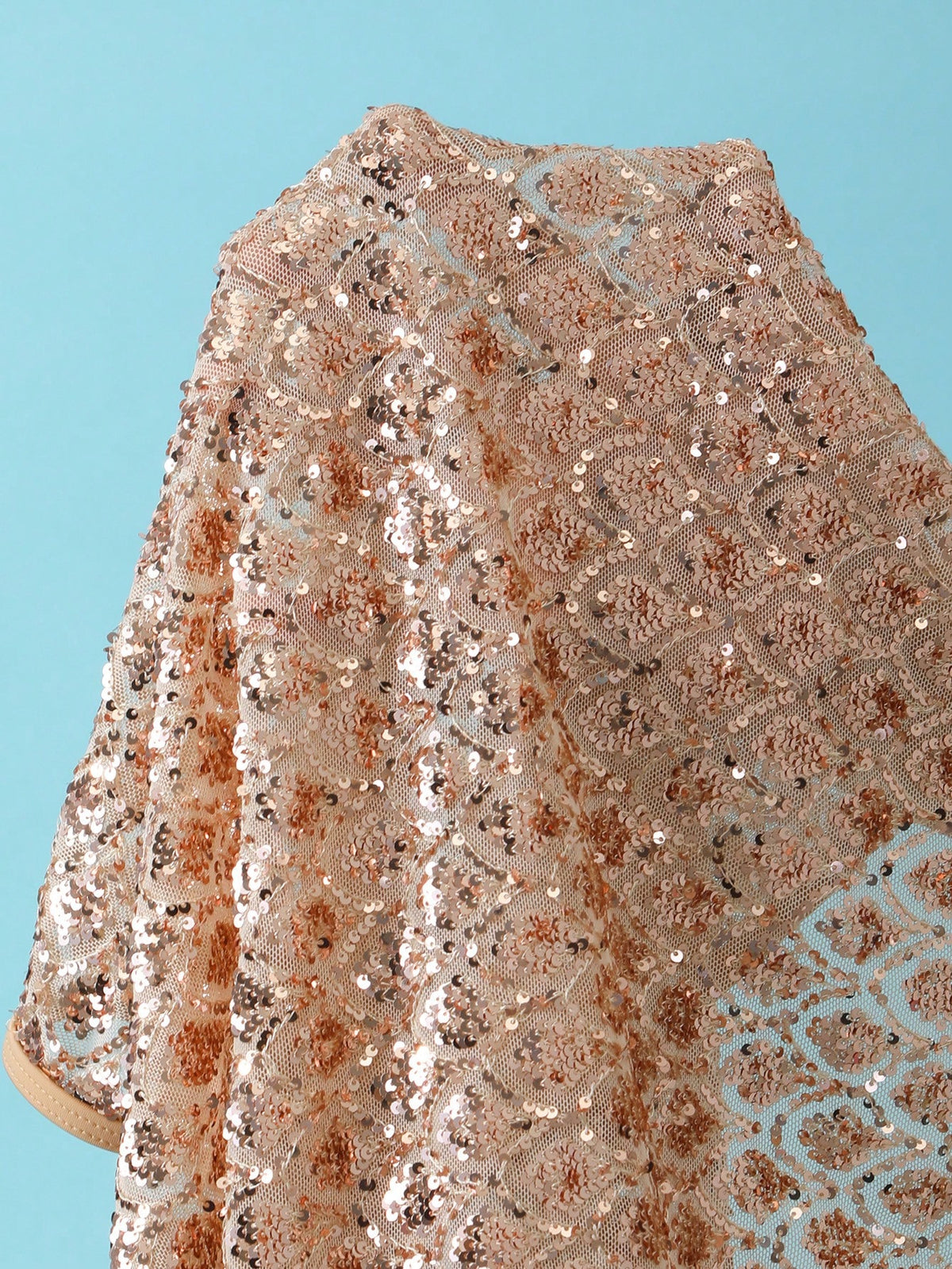 Swim Vcay 3-Piece Set Spring/Summer Beach Vacation Sequin Textured Fabric Pearl Decor Halter Triangle Bikini Top Side Tie Bikini Bottoms And Sequin Skirt Sexy Women's Swimwear